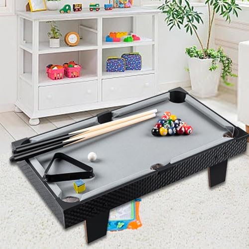 kowaku Mini Tabletop Pool Set Billiards Game Home Billiard Cues Game Balls Desktop Snooker for Kindergarten Bar Nursery Kids Adults, 81cmx40cmx15.5cm