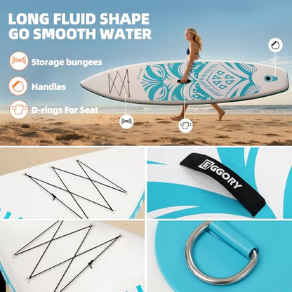 Inflatable Paddle Board,Stand Up Paddle Board Set, Extra Wide SUP Board with Removable Fin, Floating Paddle, Hand Pump, Waterproof Phone Pouch,Traveling Board - color: TT green/Kayak Seat