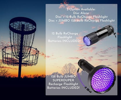 GlowBob Glow in The Dark Midrange Disc Golf Night Light Up Grip Plastic Recharge Cat Bob Stamp (GlowBob Blue + Flashlight)