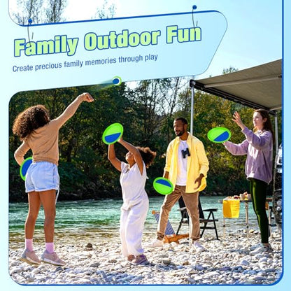 Sticky Toss and Catch Ball Game Set - Kids & Toddlers Outdoor Indoor Activity Toys for Boys Girls 3 4 5 6 7 8-12 Year Old - Great Games for Beach Pool Yard - Birthday Gifts Easter Basket Stuffers - size: 4 paddles 4 balls
