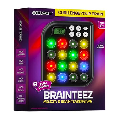 Croove Brain Teasers & Memory Game, 6 Fun Games for Kids, Cool Stocking Stuffers Toys, Best Activities for Boy, Gift Ideas for Boys & Girls Ages 6-8 9 10 11+ Year Old