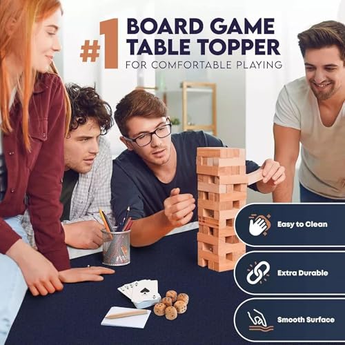TCG Game Mat for MTG Table Top Board Game Playmat for Card Gaming RPG, Dice Games, Water Resistant with Carry Storage Case 24 x 48 Inches, Blue - color: Blue