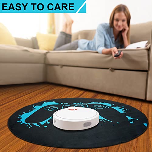 Taiyin Gaming Chair Mat Round Chair Mat for Hardwood Floor Gaming Rugs Antislip Carpet Rug Floor Protector for Room Home Office, 47 Inch