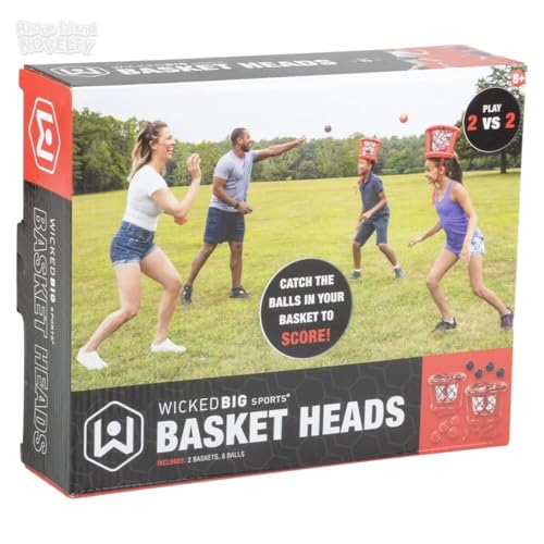Sports Inflatable Basket Heads, Funny Basketball or Toss Game for Outdoor or Indoor Play, Red (1913)