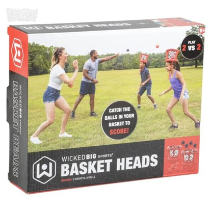 Sports Inflatable Basket Heads, Funny Basketball or Toss Game for Outdoor or Indoor Play, Red (1913)