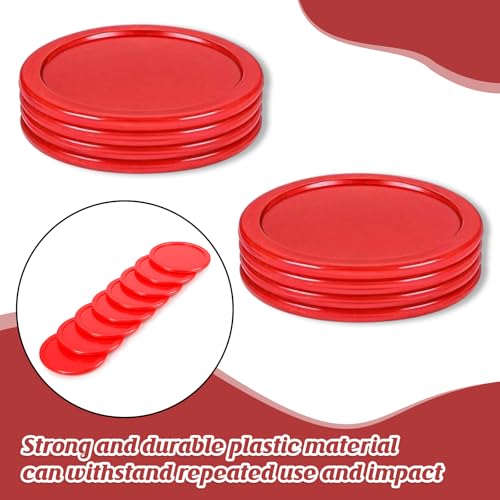 2.5 Inch Hockey Pucks, 8 Pcs Air Hockey Pucks Set Durable Puck for Air Hockeys Table - color: Red