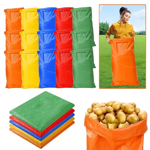 15Pcs Potato Sack Race Bags Large Size Game Race Bag for Carnival Easter Christmas School Outside Lawn Sports Games, Birthday Parties, Outdoor Family Gatherings, Barbecues - style: 15pcs