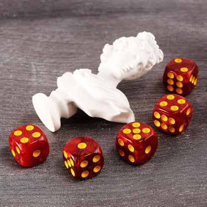 24 of Pack 16MM 6 Sided Dice Set,Pearl Pattern D6 Game Dice Set, 6 Sided Standard Dices for Yahtzee, Bunco or Teaching Math,with Portable Dice Pouch(Red Pearl) - color: 16mm Red Pearl