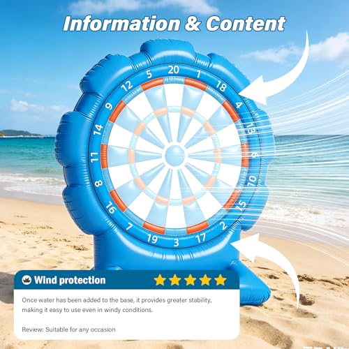 Best Pool Toys for Kids Teen Adult, Inflatable Dart Board Toss Pool Games with 10 Sticky Balls, Swimming Pool Floats Toys for Yard, Beach, Indoor & Outdoor Play, Summer Party Birthday Gift Age 4-12