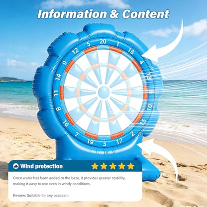Best Pool Toys for Kids Teen Adult, Inflatable Dart Board Toss Pool Games with 10 Sticky Balls, Swimming Pool Floats Toys for Yard, Beach, Indoor & Outdoor Play, Summer Party Birthday Gift Age 4-12