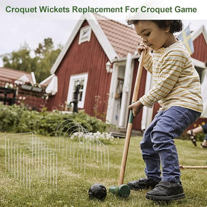 18 Pcs Croquet Wickets Set 11.5 x 6.1 Inch Square Arch Wickets Replacement for Croquet Metal Hoops with Galvanized Rustproof Wicket Replacement for Lawn Backyard Outdoor Sport Game