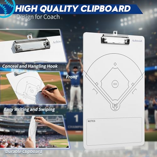 Premium Clipboard for Coaches, Durable Dry Erase WhiteBoard, Simplicity Sharpens Focus, Tactical Coaching Clip Boards, Sporting Goods Clipboards(Baseball) - style: Baseball