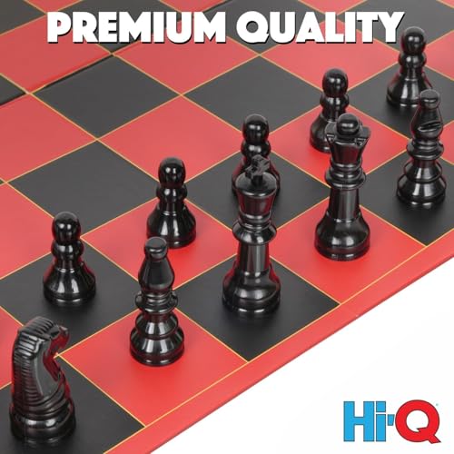 Chess Replacement Pieces – Complete Set of 32 Staunton Style Tournament Chessmen – Cream & Black Plastic Figures – Full Set for Replacement or Upgrades – King Height 2.5 Inches - style: Chess