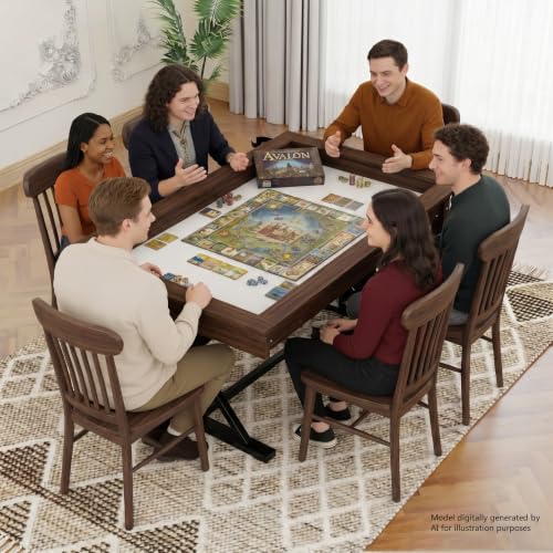 ARTETHYS Board Game Table with Mat & Removable Top Panels for 4-6 Players | 62"x38" Convertible Dining to Gaming Table,Big Card Table with 6 Cup Holders & Hobby Tray for Poker,Family Gatherings