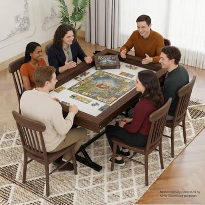 ARTETHYS Board Game Table with Mat & Removable Top Panels for 4-6 Players | 62"x38" Convertible Dining to Gaming Table,Big Card Table with 6 Cup Holders & Hobby Tray for Poker,Family Gatherings