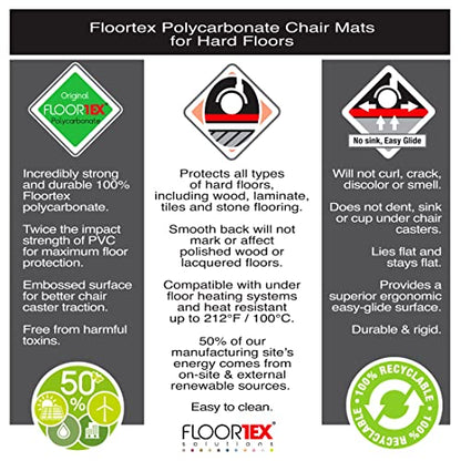 FLRFC121001009RC - Cleartex 9Mat Ultimat Polycarbonate Chairmat for Hard Floor in Cerise Pink (38 X 39) - color: Cerise Pink