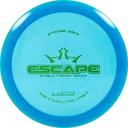 Dynamic Discs Lucid Escape Disc Golf Fairway Driver | Slightly Overstable Disc Golf Driver | Durable Premium Plastic | Fairway Driver Disc Golf Disc | 170g+ - color: Blue