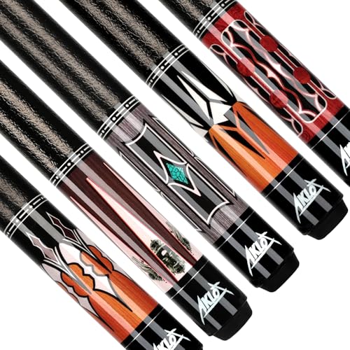 AKLOT Pool Cues, 5-Pack 58" Maple Pool Cue Stick, Pool Sticks for Adults - Perfect for Home Game Rooms, Bars & Billiard Halls, Pool Que 18 19 20 21 oz Pool Cue Set