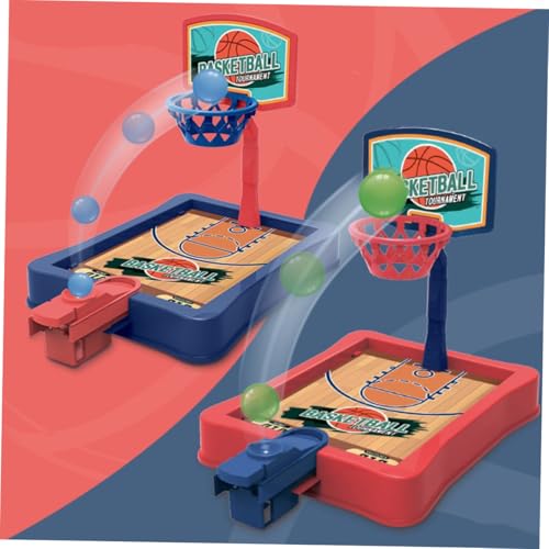 2 Sets Mini Basketball Game Desktop Basketball with Red Blue Hoops Educational Sports Game for Hand-Eye Coordination and Creative Play Fun Indoor Tabletop Activity
