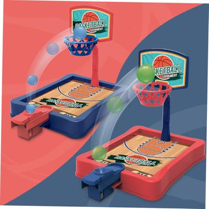 2 Sets Mini Basketball Game Desktop Basketball with Red Blue Hoops Educational Sports Game for Hand-Eye Coordination and Creative Play Fun Indoor Tabletop Activity