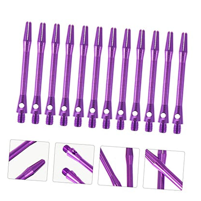 Mikikit 12pcs 45mm Darts Shaft Metal Stems 2BA Thread Aluminum Alloy for Soft Tip and Tip Darts Compatible Professional Sets