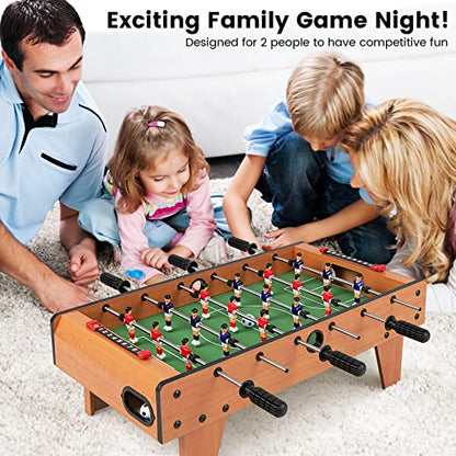 KOTEK 27" Foosball Table, Compact Soccer Table Game with 2 Footballs & Score Keepers, Tabletop Foosball for Kids, Adults, Game Room, Family Night, Arcades, Parties