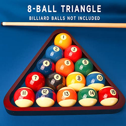 GSE Games & Sports Expert Solid Wood Billiard 8-Ball Triangle / 9-Ball Diamond Pool Ball Racks for 2-1/4" Pool Balls, Pool Table Accessories - color: Mahogany, style: 8-Ball Triangle Rack
