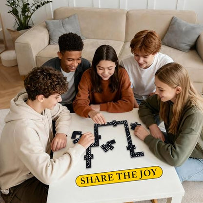 Offelec Dominos Set for Adults – 140pcs Dominoes Set - Classic Board Games, Double 6 Dominoes Family Games for Adults - Double Six Standard Dominos Set 5 * 28 Tiles, Travel-Friendly Domino Set - color: 5 Packs Double 6 Domino