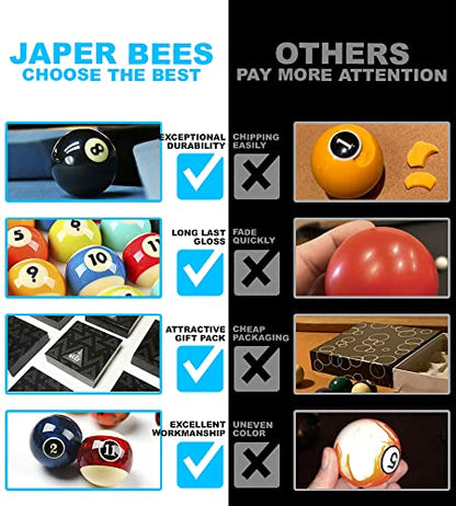 JAPER BEES Billiard Ball/Pool Ball Set Complete 16balls 2-1/4" Regulation Size&Weight Resin Ball - style: Tournament Crown