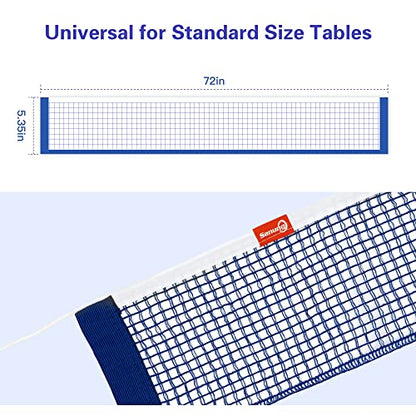 Sanung Table Tennis Net, C-X1B Portable Ping Pong Training Net Replacement for 60 inch Width Regulation Size Tables, Set of 2, Royal Blue