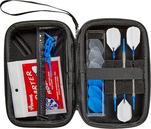 Casemaster Ventura Darts Case, Holds 3 Steel Tip or Soft Tip Darts Fully Assembled, Hard Shell Dart Case with Storage Tube, Dart Storage Accessories