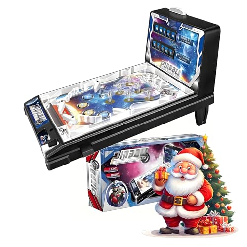 Arcade-Style Electronic Tabletop Pinball Machine - Retro Desktop Game with Lights Sounds | Home Pinball Toy for Kids Teens Adults | Gift for Birthday Christmas Party