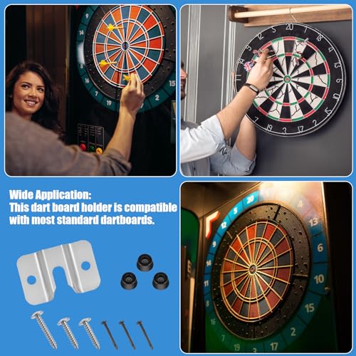 Mabor 2 Set Portable Dart Board Mounting Bracket, Includes Screws, Nails and Stabilisers Dart Board Hanging Hardware Kit Wall Bracket for Hanging Dartboard