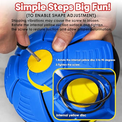 Magic Metaball, Magic Bouncing Ball, 2PCS Magic Flying Saucer Interactive Pop-Up Transform Toy, Family Interaction Red and Blue Bouncy Ball, Delay Frisbee Flying Disc Toy with 6 Light - color: Red & Blue