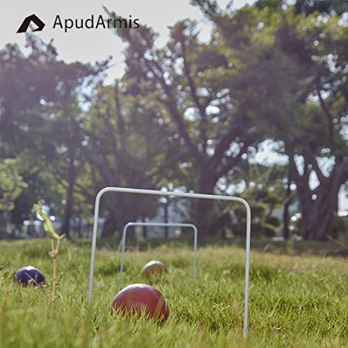 ApudArmis Universal Croquet Wickets Standard Size, Set of 9 White Square Arrow Wickets Rplacement for 28In or 32In Croquet Lawn Backyard Outdoor Game (8In Height & 6.3In Width) - size: Universal Size for 28‘’ & 32‘’ Croquet