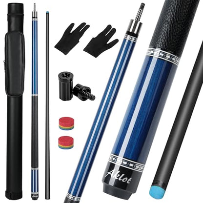 AKLOT Carbon Fiber Pool Cue Stick 58", Billiard Cue Sticks 19-19.5oz, Low Deflection Billiard Stick with 12.5mm Tip, Professional Carbon Fiber Pool Sticks for Adults - color: Deep Sea Gaze