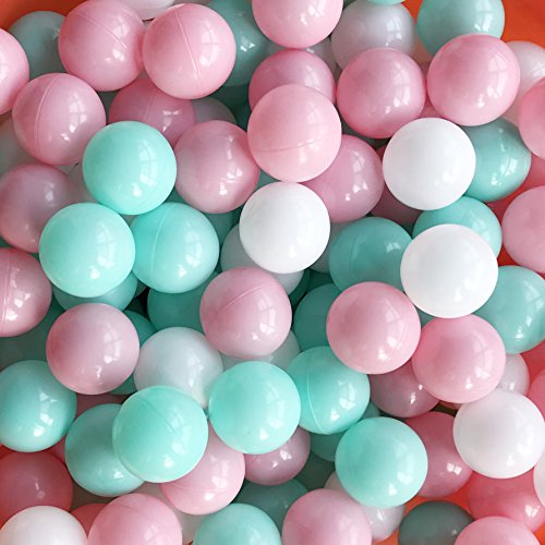 MoonxHome Ball Pit Balls for Toddlers, BPA Free Crush Proof Plastic Toy Balls for Ball Pit, Children's Pool Water Toys, Macaron Ocean Balls for Play Tent 2.15 Inch Pack of 100 200 500 800 1000 - color: M-pink&green
