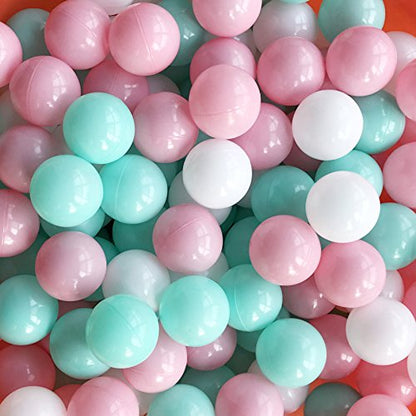 MoonxHome Ball Pit Balls for Toddlers, BPA Free Crush Proof Plastic Toy Balls for Ball Pit, Children's Pool Water Toys, Macaron Ocean Balls for Play Tent 2.15 Inch Pack of 100 200 500 800 1000 - color: M-pink&green