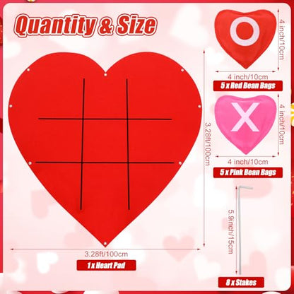 Libima 3.28ft Mother's Day Tic Tac Toe Game Bean Bag Toss Giant Outdoor Games for Couple Adults Family Large Party Yard Lawn Backyard Games Tic Tac Toe Party Favor for Camping Indoor Supplies
