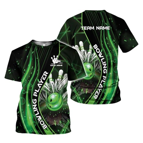 Rivelus Personalized Name Bowling Shirts for Men and Women 3D, Bowling Shirts for Team Bowling, Bowling Shirts Gift - color: Blm33