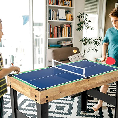 Giantex 10-in-1 Multi Game Table, Combo Game Table Set w/Hockey, Foosball Pool Ping-Pong Chess Cards Checkers Bowling, Shuffleboard, Backgammon, Adult Size Foosball Table for Game Room, Family