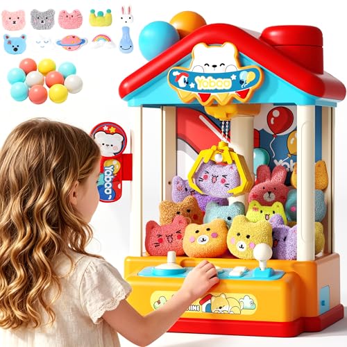 Mini Claw Machine for Kids, Toy Claw Machines Include Plush Prizes, Vending Machines Toys for Girls 4 5 6 7 8, Kids Arcade Game with Adjustable Sound, Birthday Gift for 3 4 5 6 Year Old Boy Girl