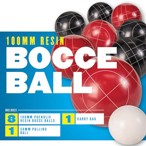 Triumph Sports Competition 100mm Resin Bocce Ball Outdoor Game Set with Carrying Bag for Easy Storage,Multi,One Size,35-7103-3