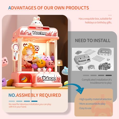 ORANGE OCEAN 54 PCS Large Claw Machine for Kids with Sound & Light, Vending Claw Machine Game Toys for Girls Ages 3-5 4-6 6-8, Claw Machines Toys Gifts for 3 4 5 6 7 8 Years Old Girls - style: Rabbit