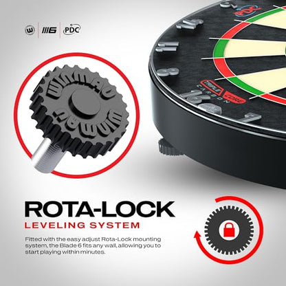WINMAU Professional Bristle Dartboard - PDC Tournament Board with Official Tournament Specifications - Available in Blade 6 Single, Dual, Triple Core & Blade X Generations