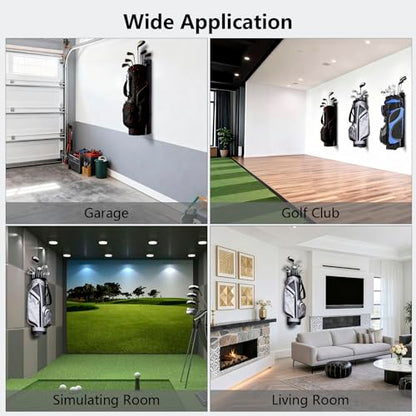 Wall Mount Golf Bag Storage Stand Organizer Rack for Garage,Golf Bag Storage,Tool-Free Length Adjustment,Golf Bag wall Storage,Golf Storage Organizer for Garage,Clubs, Home, Basement