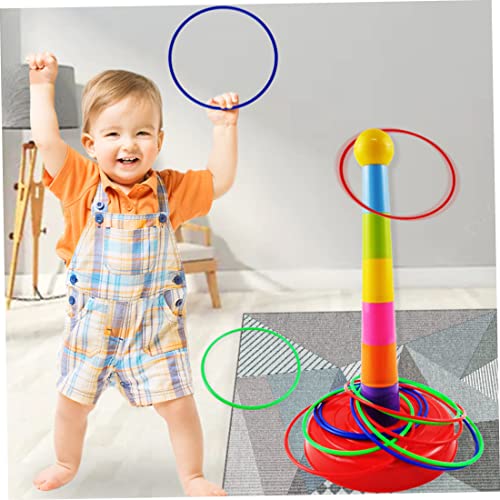 Plastic Game Set with Colourful Hoop Cone Carnival Game Set Kid Throwing Toy for Party Activity Supply 10PCS