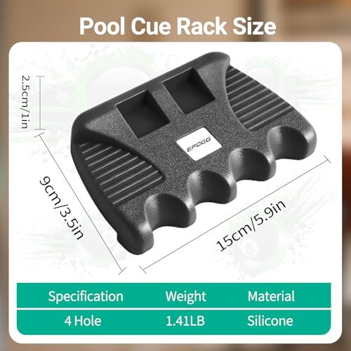 Portable Weighted Billiard Cue Rack with Chalk Holder (4 Holes) - style: 4 Holes