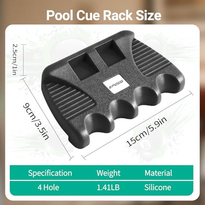 Portable Weighted Billiard Cue Rack with Chalk Holder (4 Holes) - style: 4 Holes