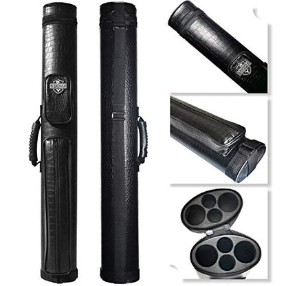 2x2 Hard cue case Oval Pool Cue Billiard Stick Carrying Case - color: A02-Black